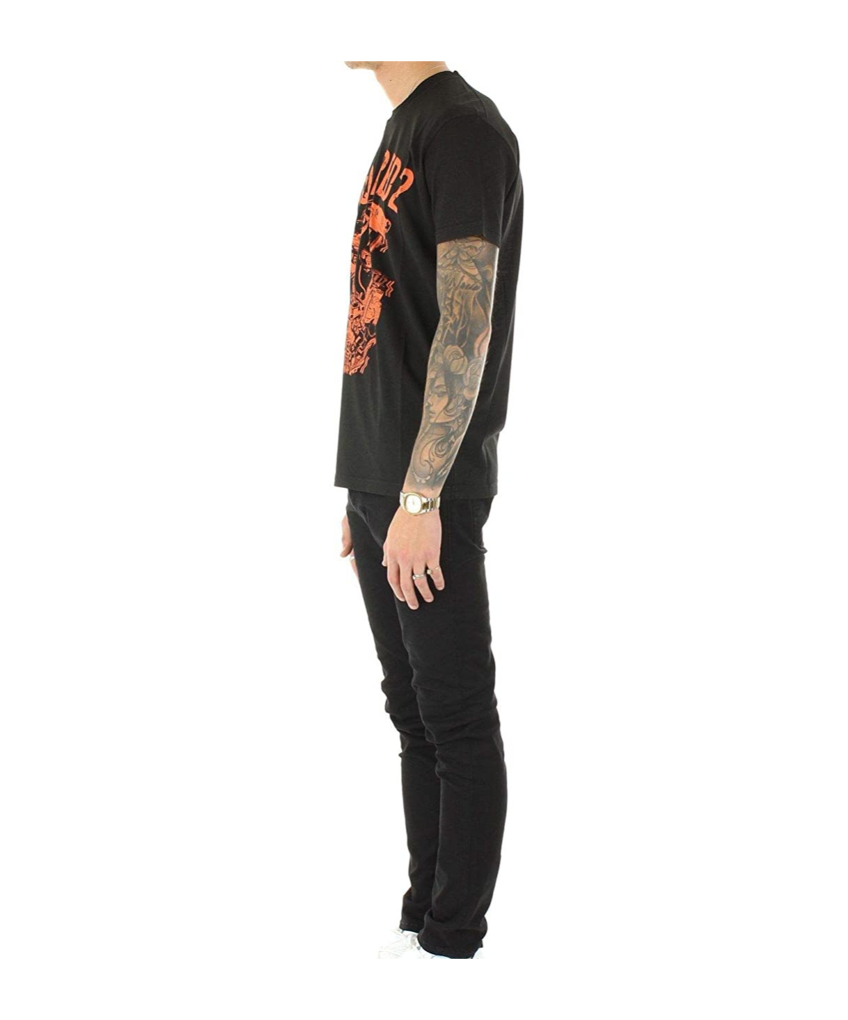 Dsquared2 Logo Printed T-shirt In Black
