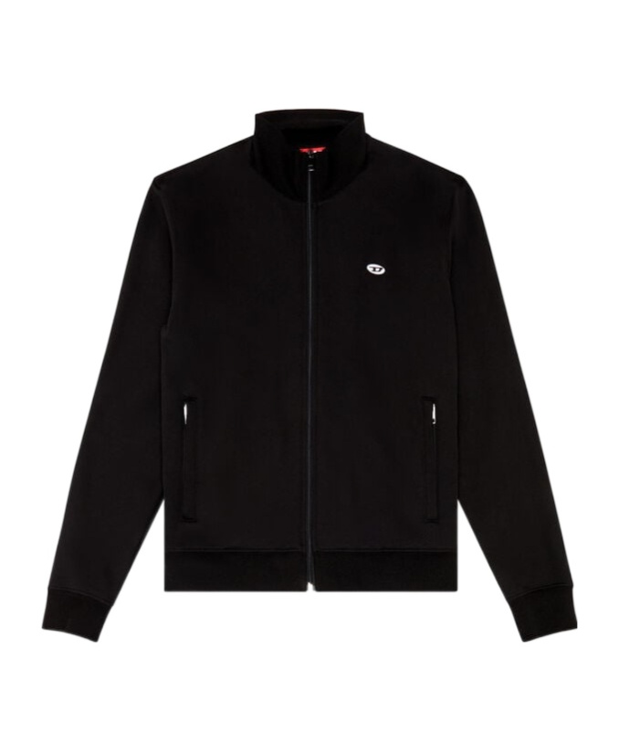 Diesel S-lock-doval-pj Cotton Track Jacket In Black
