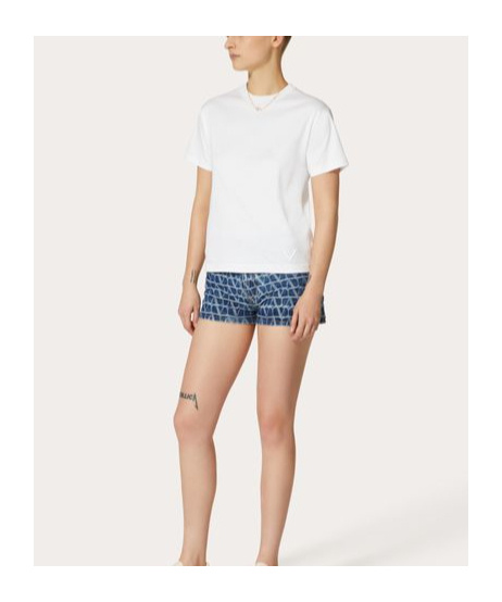 Shop Valentino Jersey Cotton T-shirt In White
