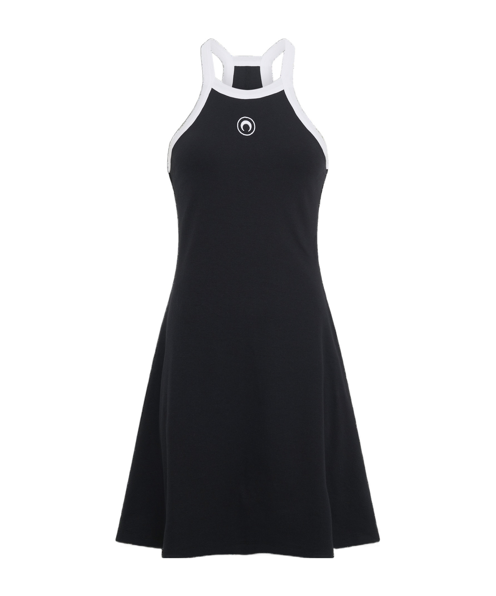 Marine Serre Crescent Moon-embroidered Mini Dress In Black