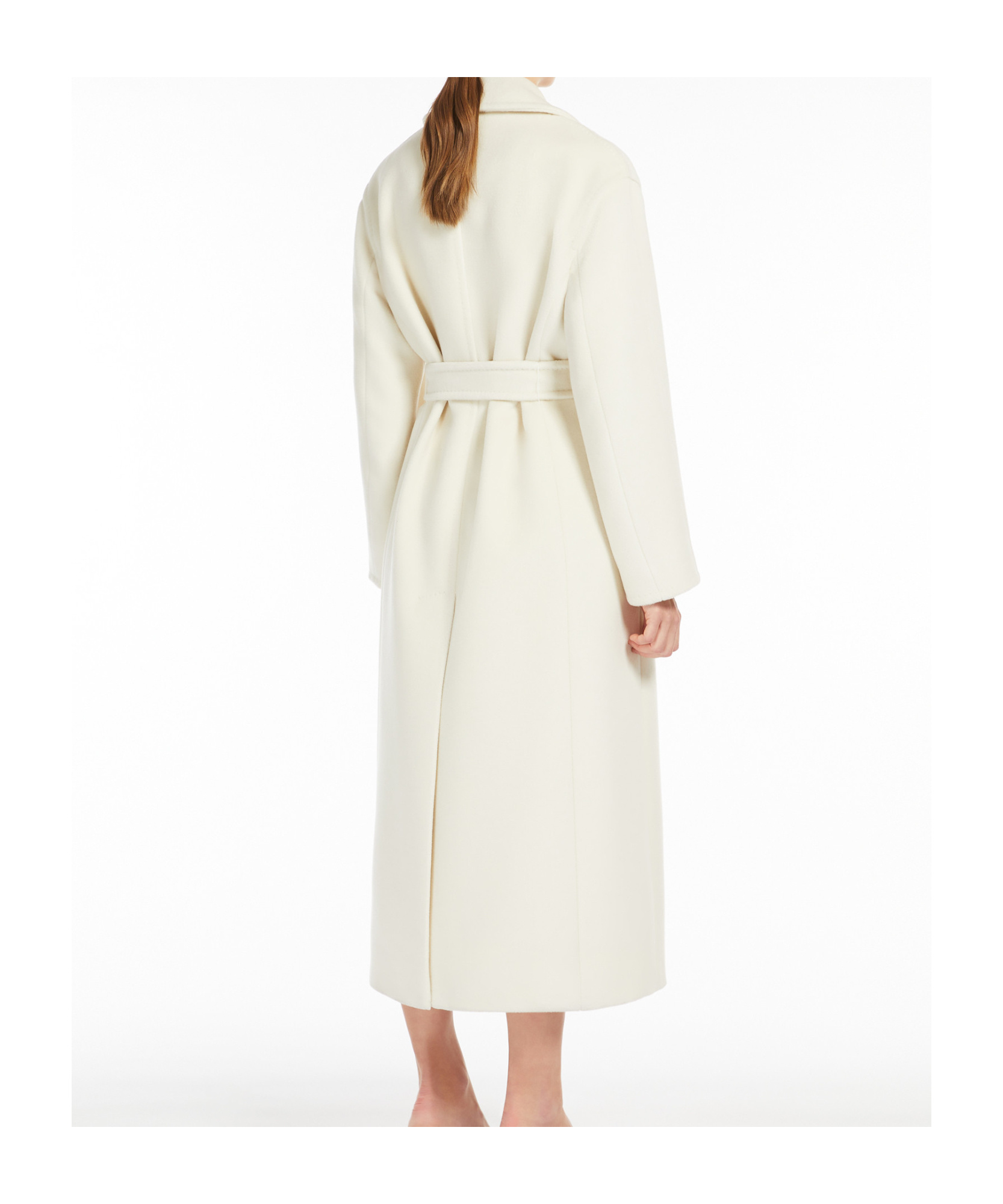 Max Mara White Alpaca Fragore Orsetto Biver Coat In White