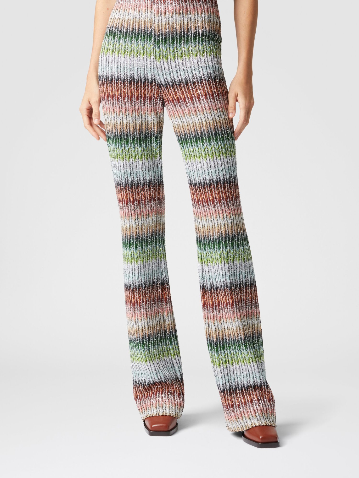 Missoni Zigzag-pattern Straight Trousers In Multicolor