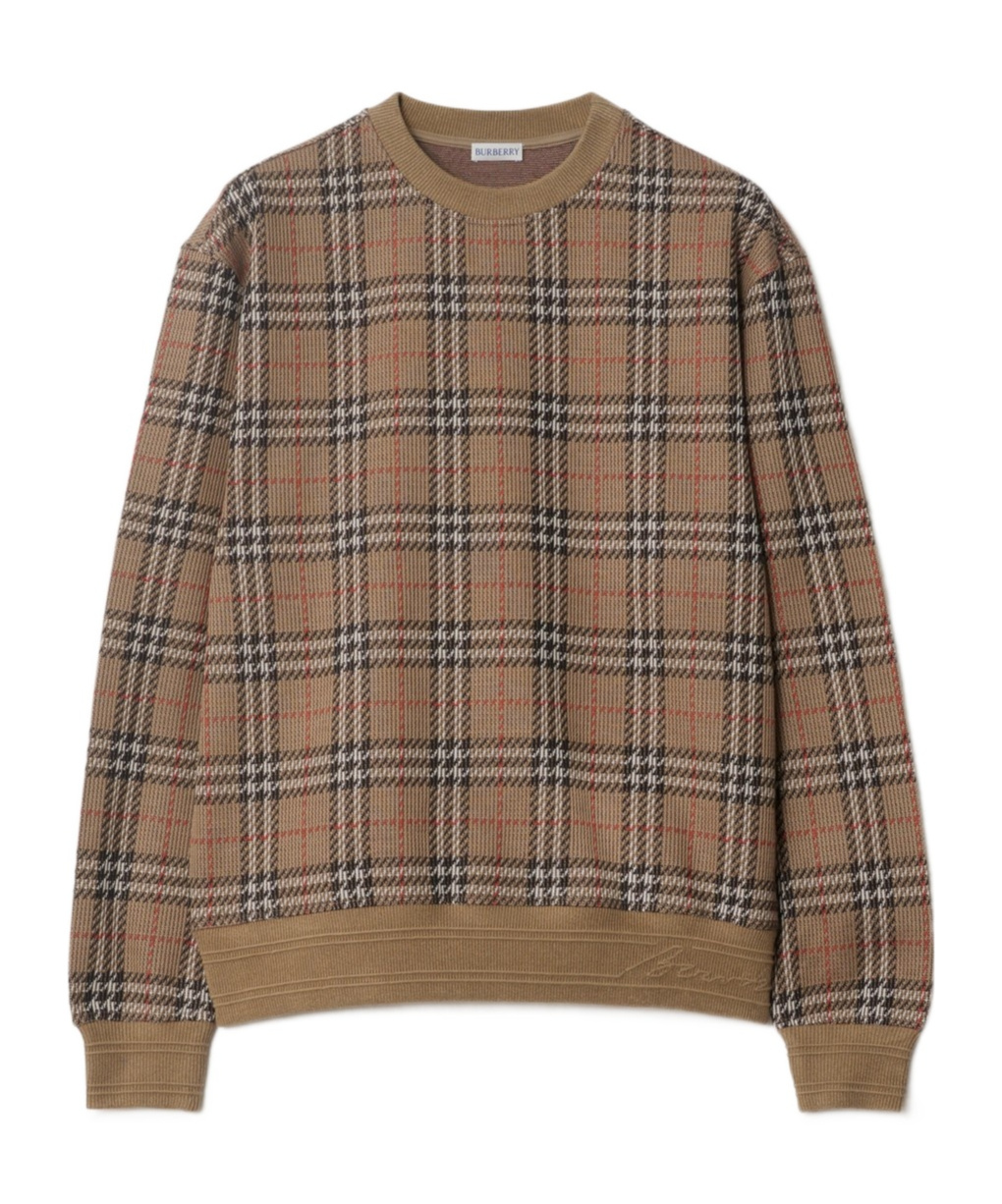 Shop Burberry Vintage Check Jumper In Brown