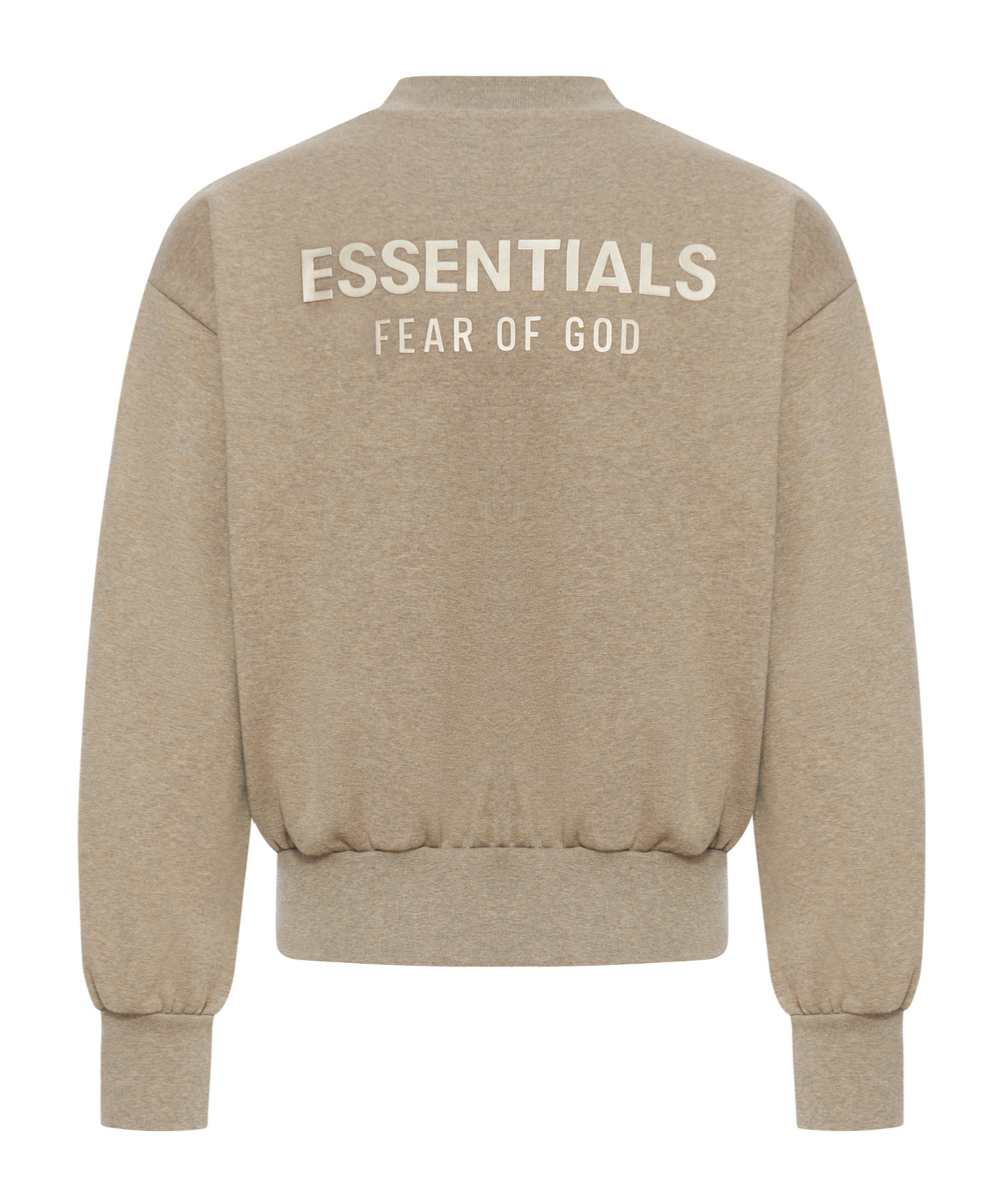 Essentials Mens Homestead Heather Classic Logo-embellished Crewneck Cotton-blend Sweatshirt In Brown