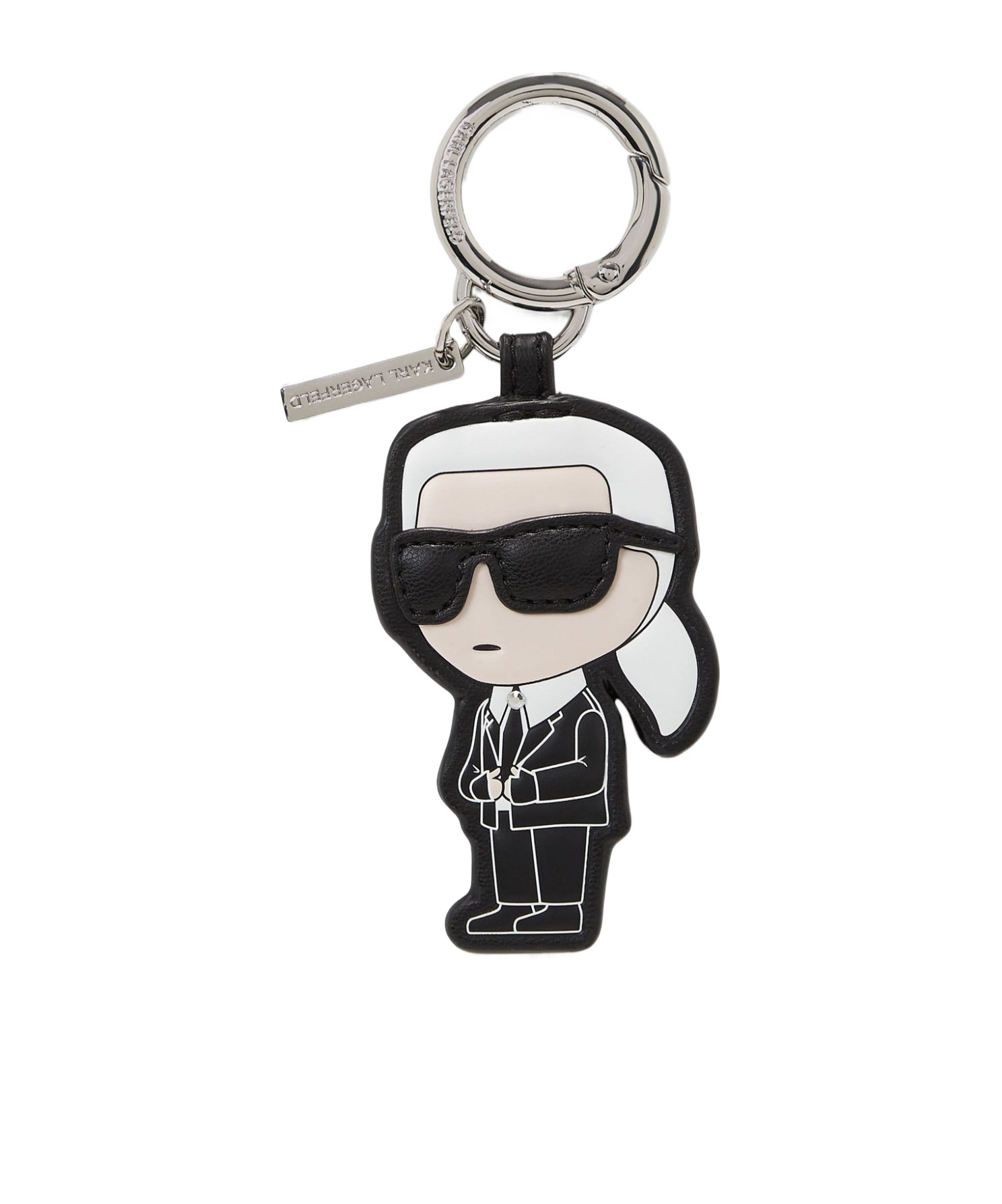 KARL LAGERFELD IKONIK LOGO-PENDANT KEYCHAIN 