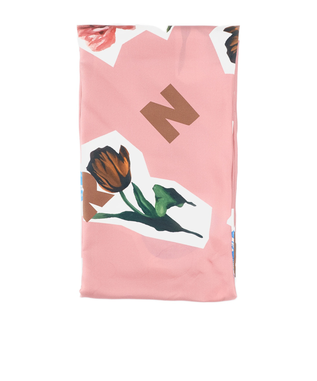 Marni Printed Silk Scarf In Pink