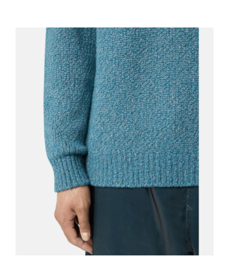 Stone Island Crewneck Sweater With Raglan Sleeves In Blue