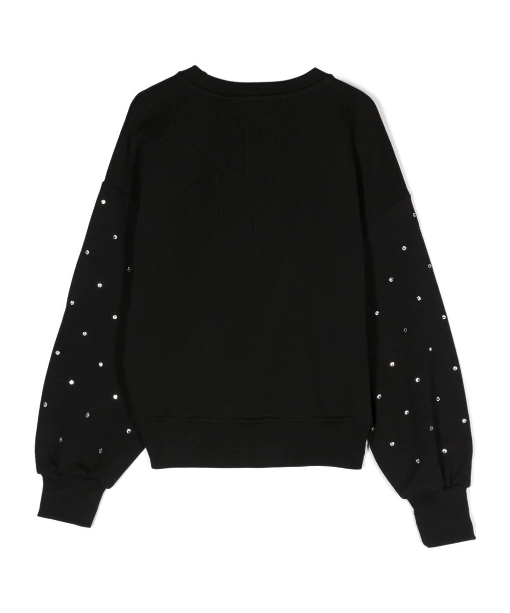 Msgm Crystal-embellished Cotton Sweatshirt In Black