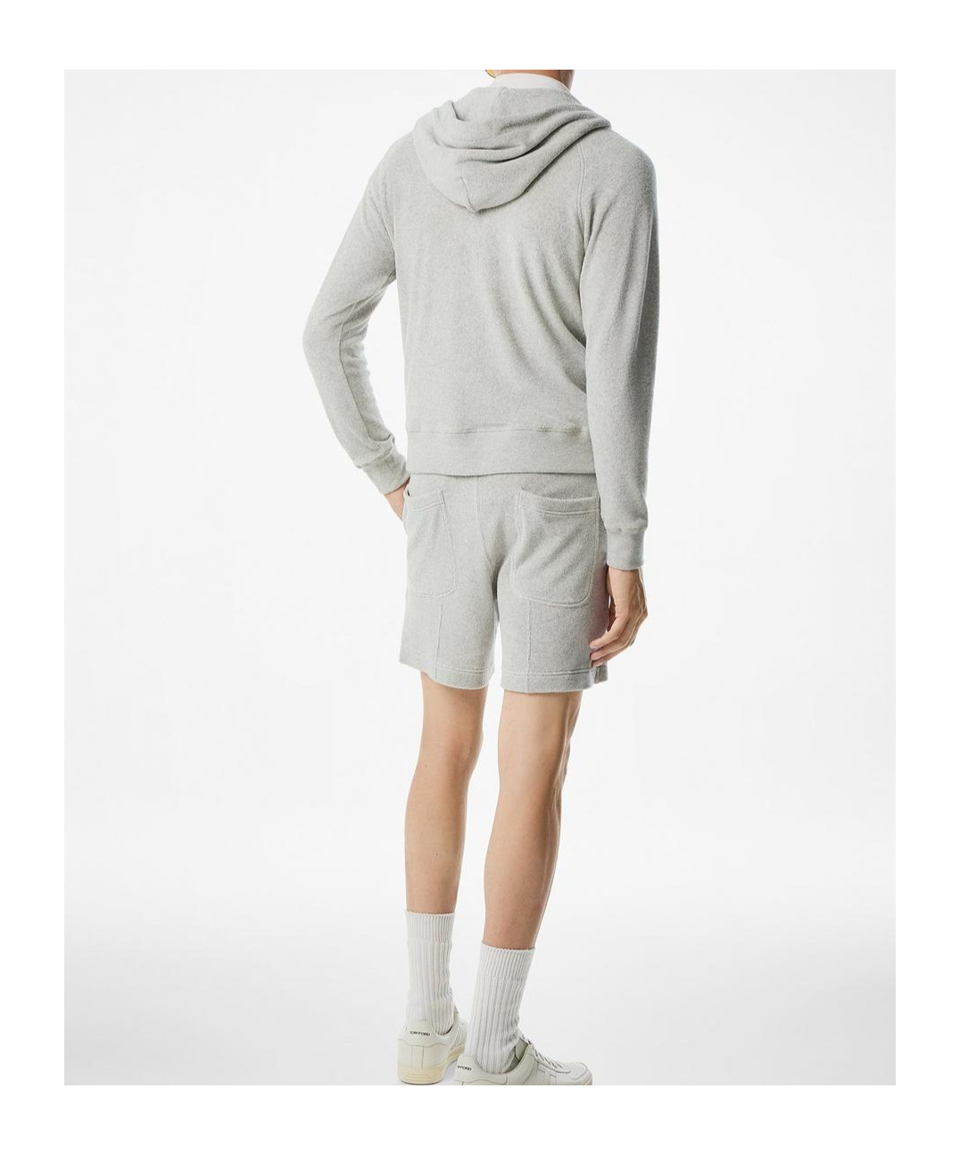 Tom Ford Towelling Zip-up Hoodie In White