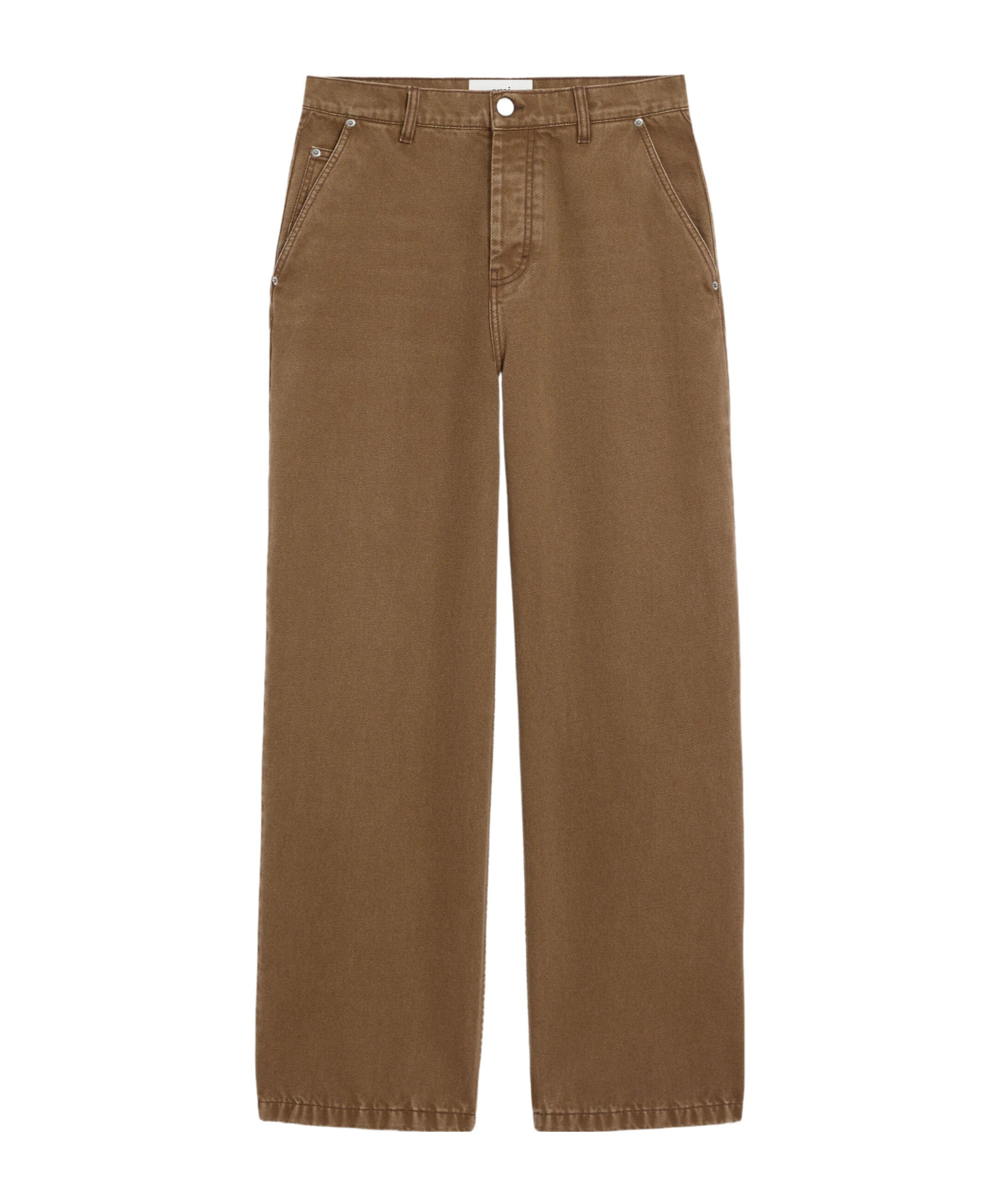 Ami Alexandre Mattiussi Brown Cotton Large Fit Jeans Brown In Brown