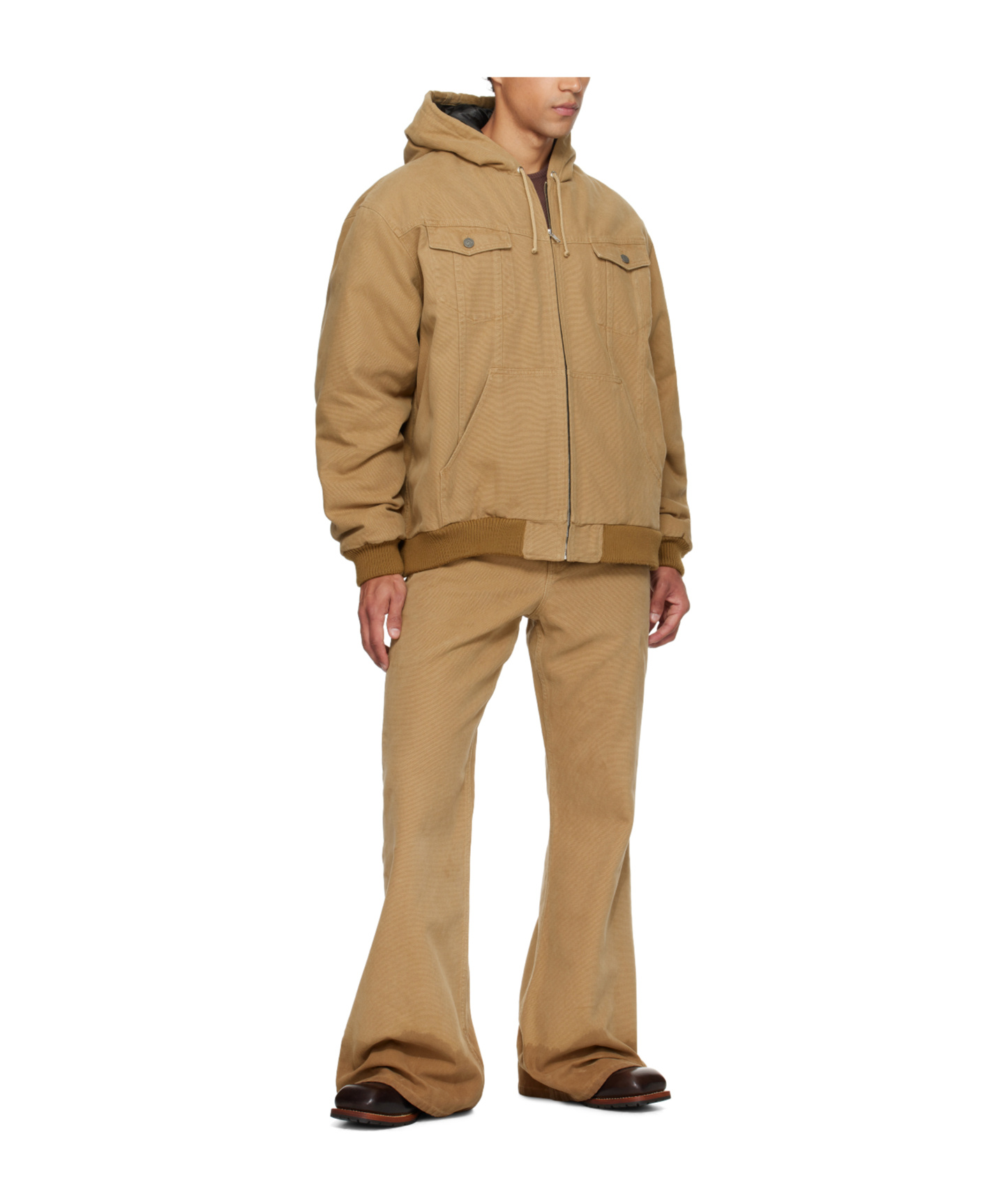 Egonlab Beige Hooded Jacket In Brown