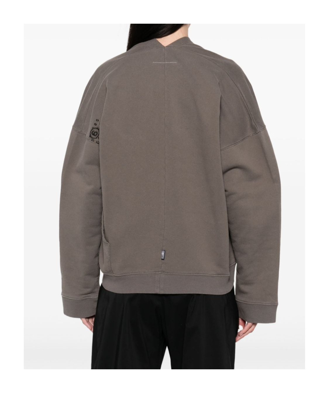 Shop Mm6 Maison Margiela Asymmetric Sweatshirt In Gray