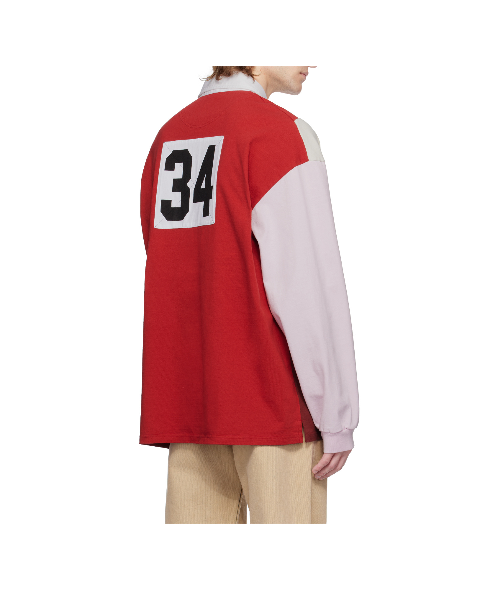 Ambush Multicolor Panelled Rugger Polo In Red