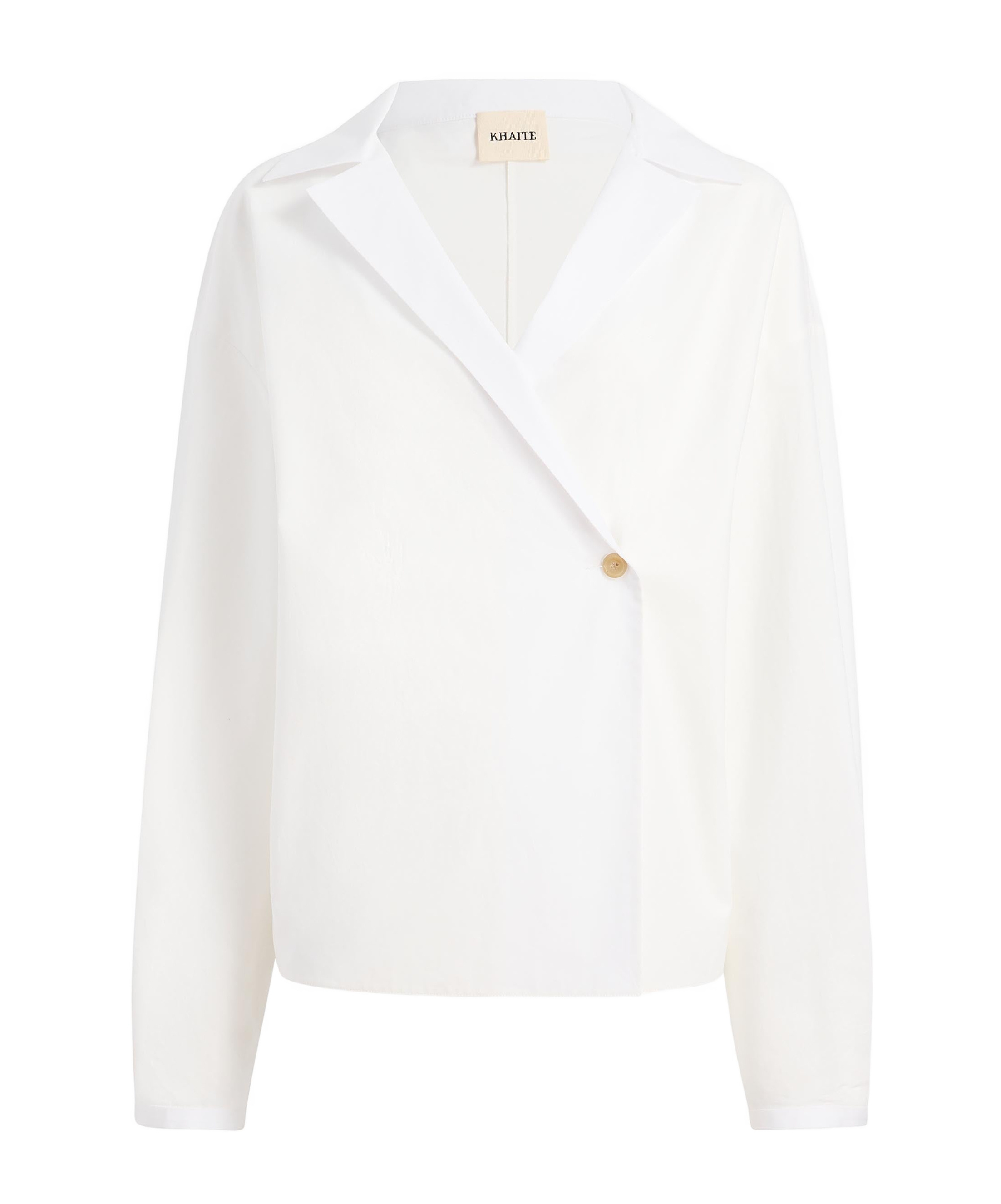 Khaite Ashton Double-breasted Cotton Top In White
