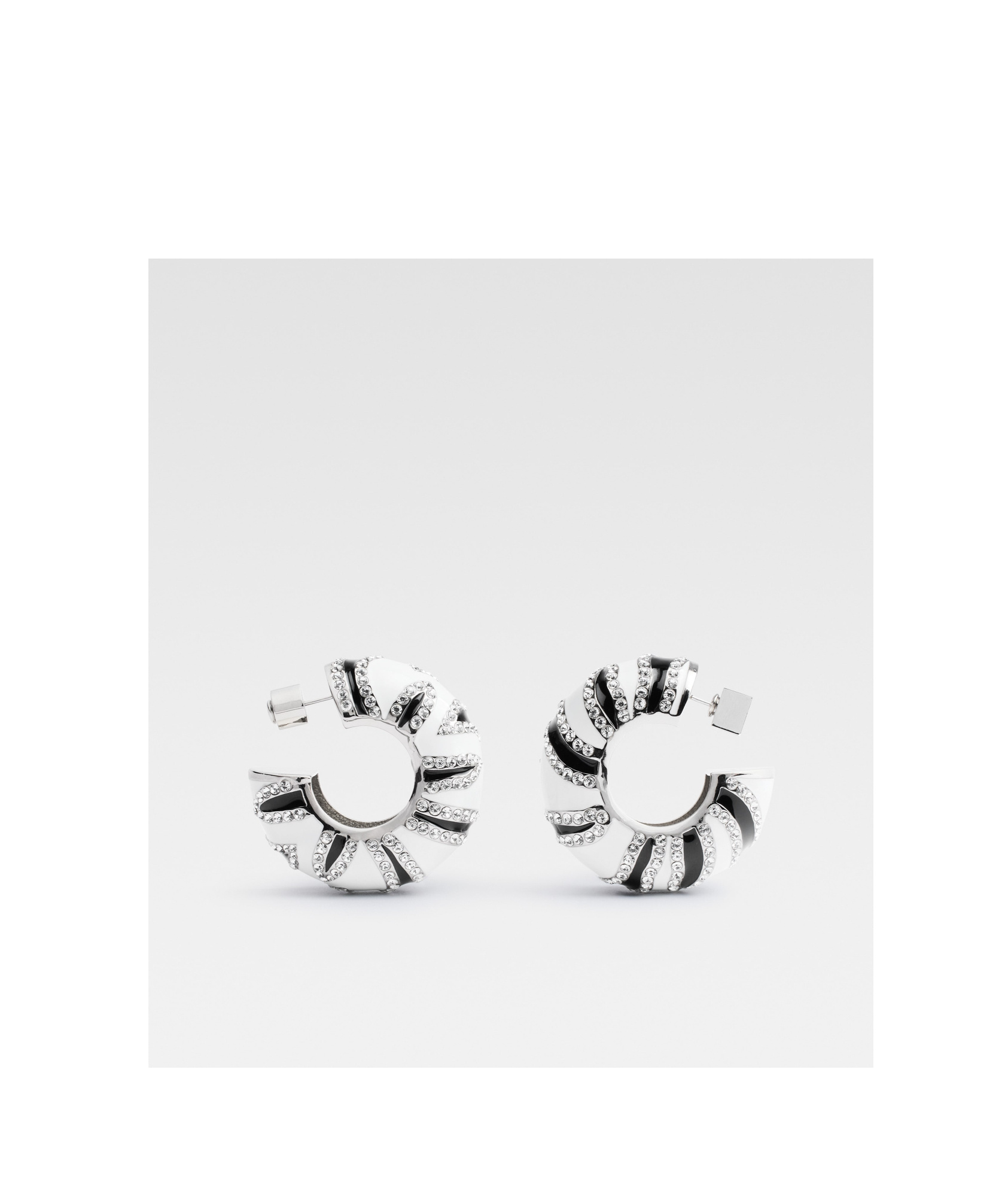 Jacquemus Rhinestone Zebra Hoop Earrings In White