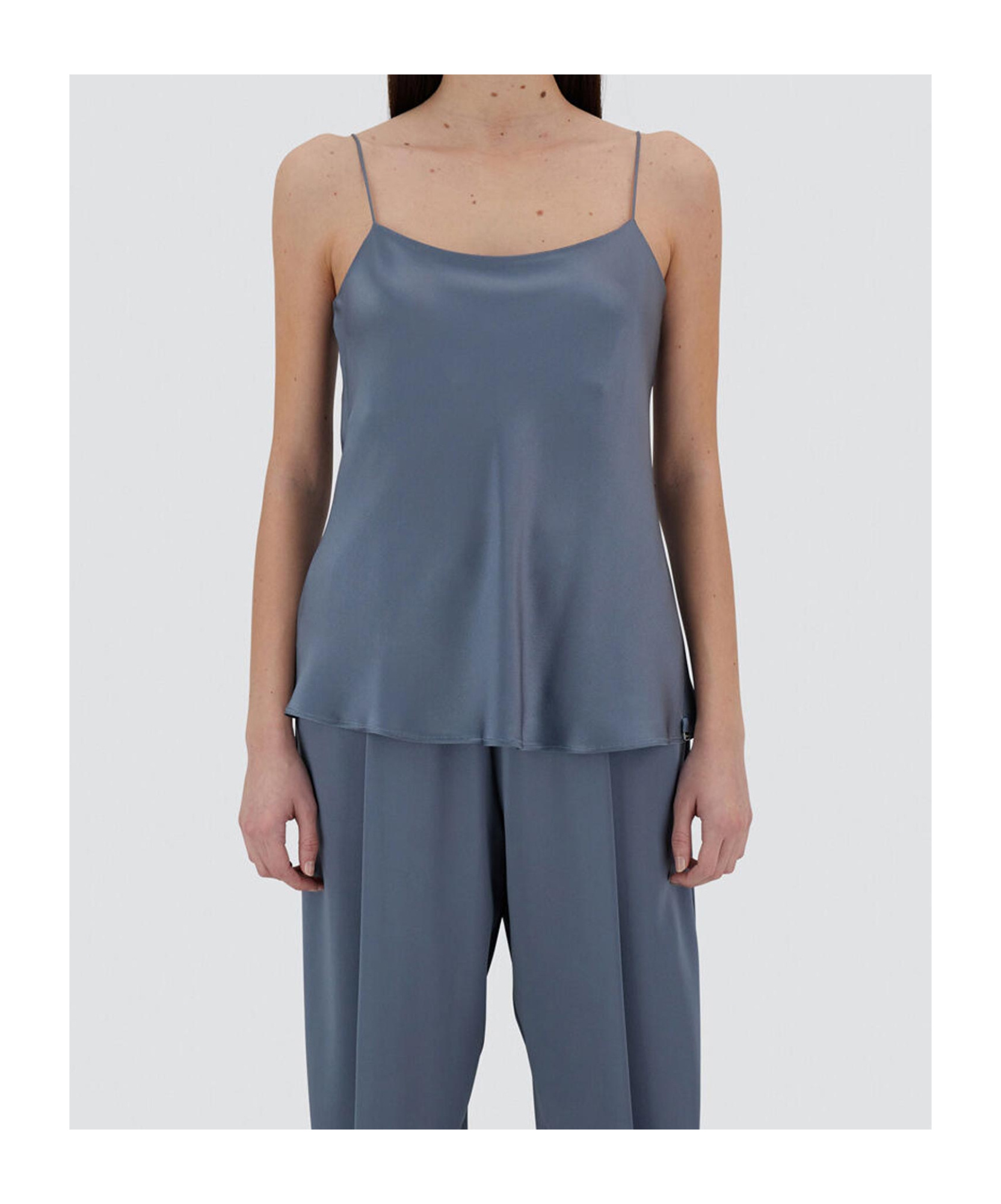 Herno Resort Top In Satin Effect In Blue