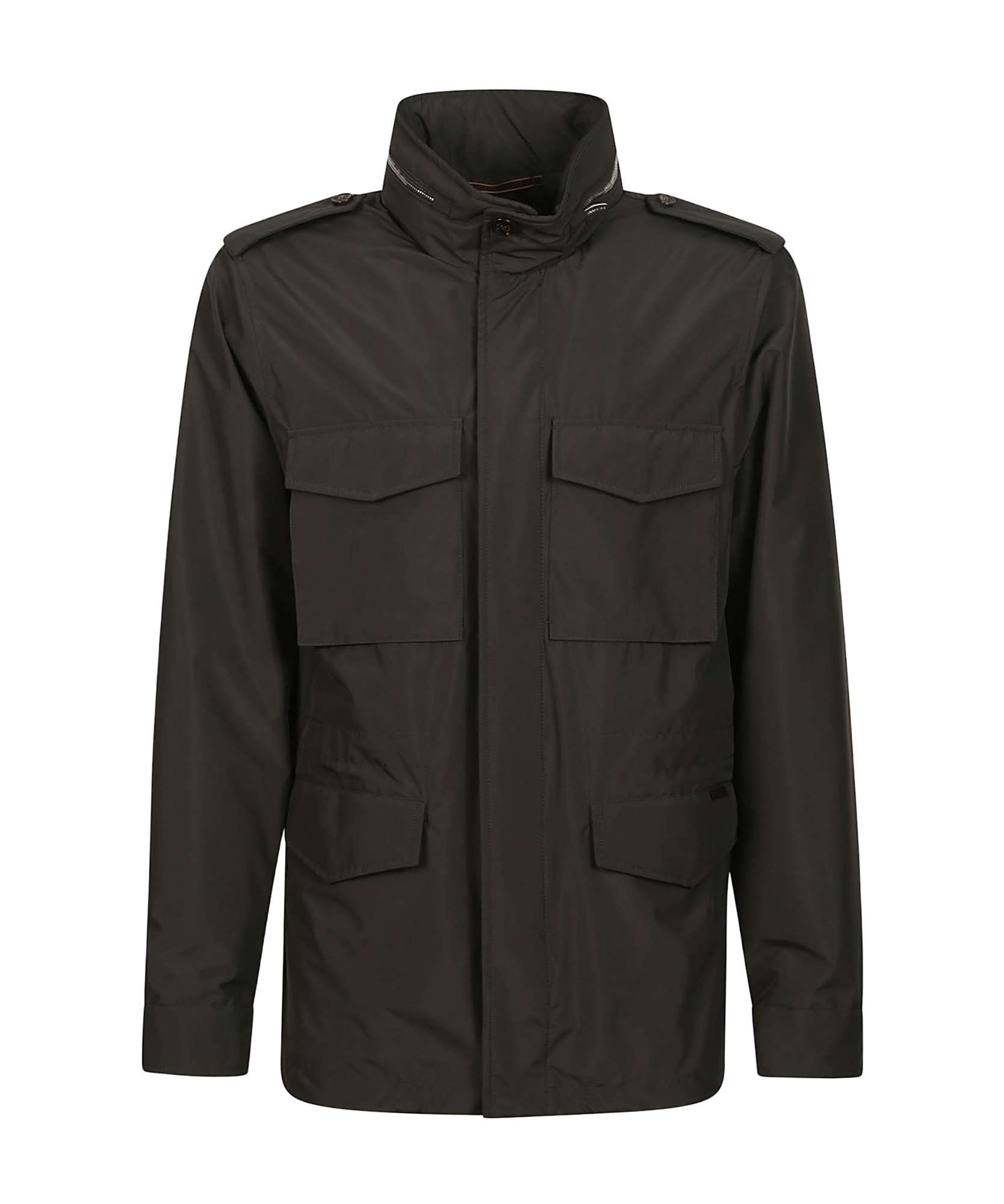 Moorer Denver Jacket With Buttoned Cuffs And Epaulettes In Black