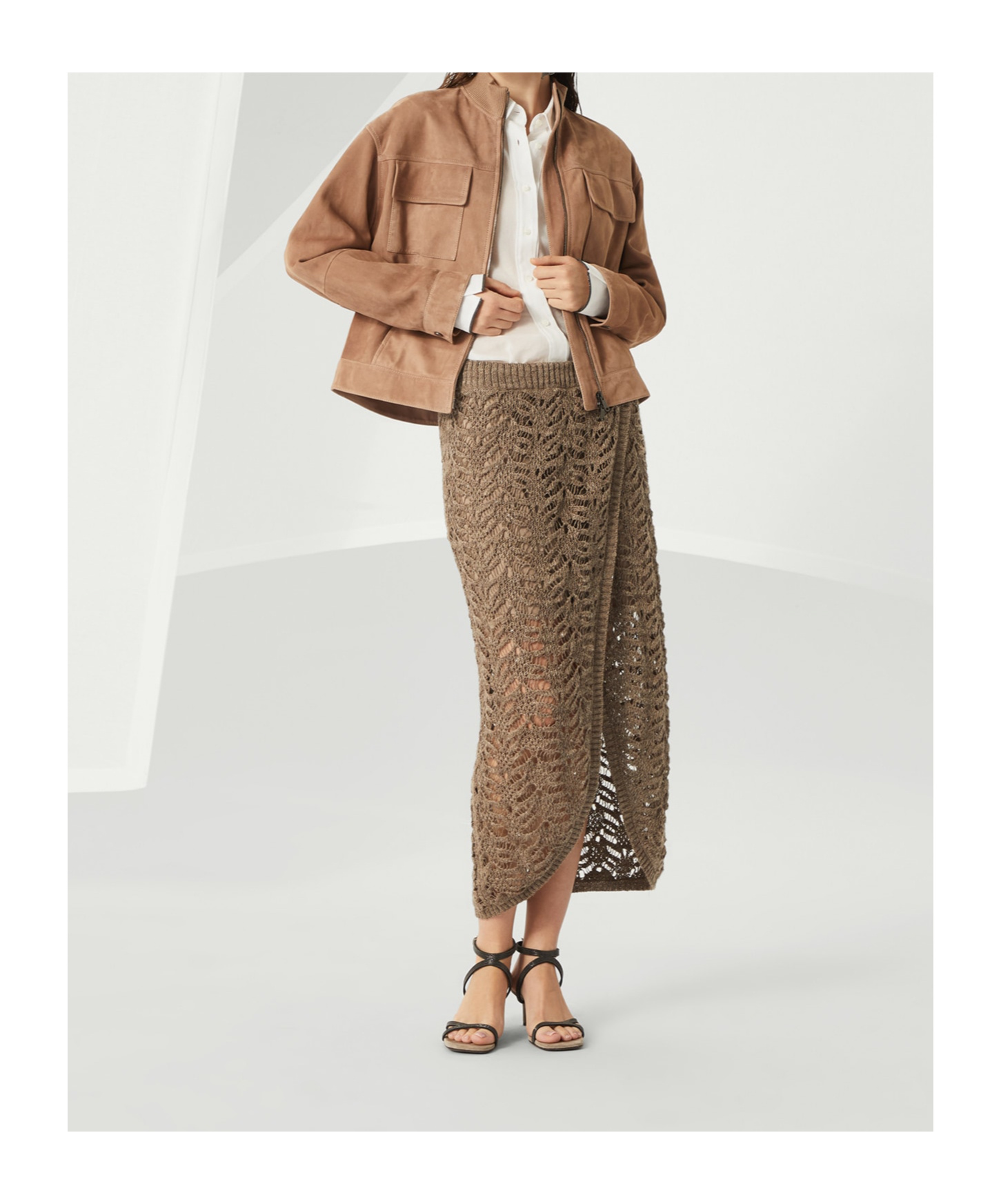 Brunello Cucinelli Couture Suede Jacket In Brown