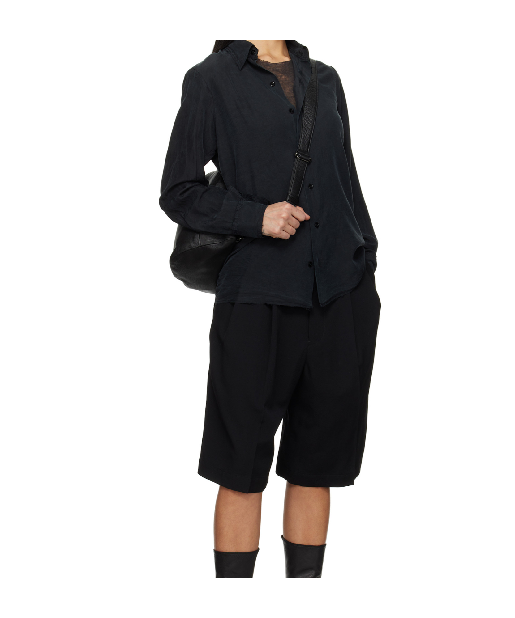 Yohji Yamamoto Zipper Chest Pack In Black