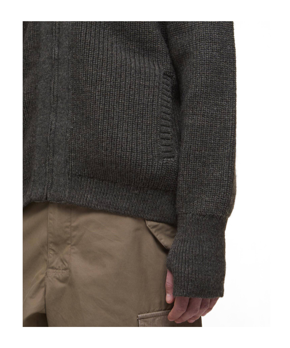 Barbour Garthman Knitted Zip-up Jumper In Gray