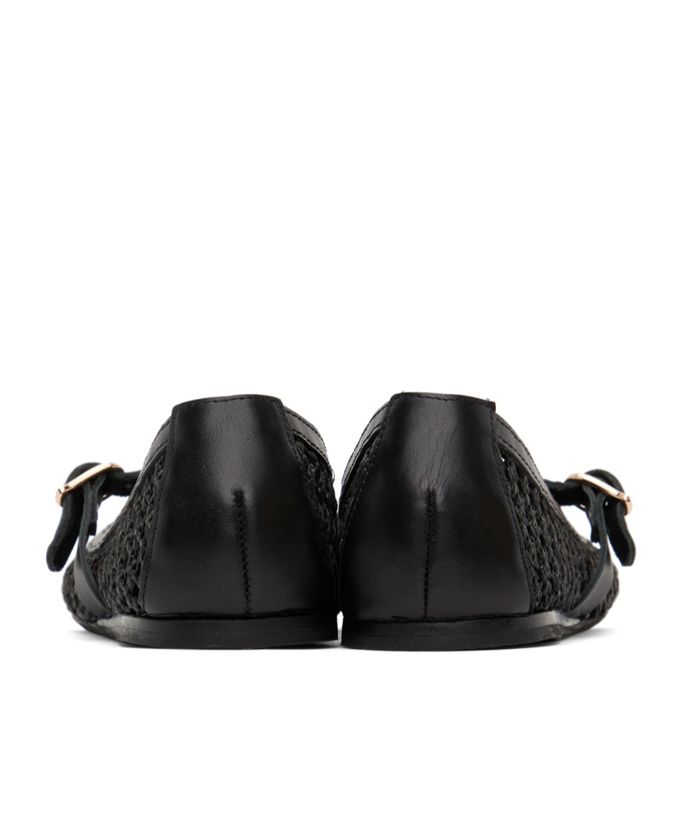 ANCIENT GREEK SANDALS BLACK AERATI BALLERINA FLATS