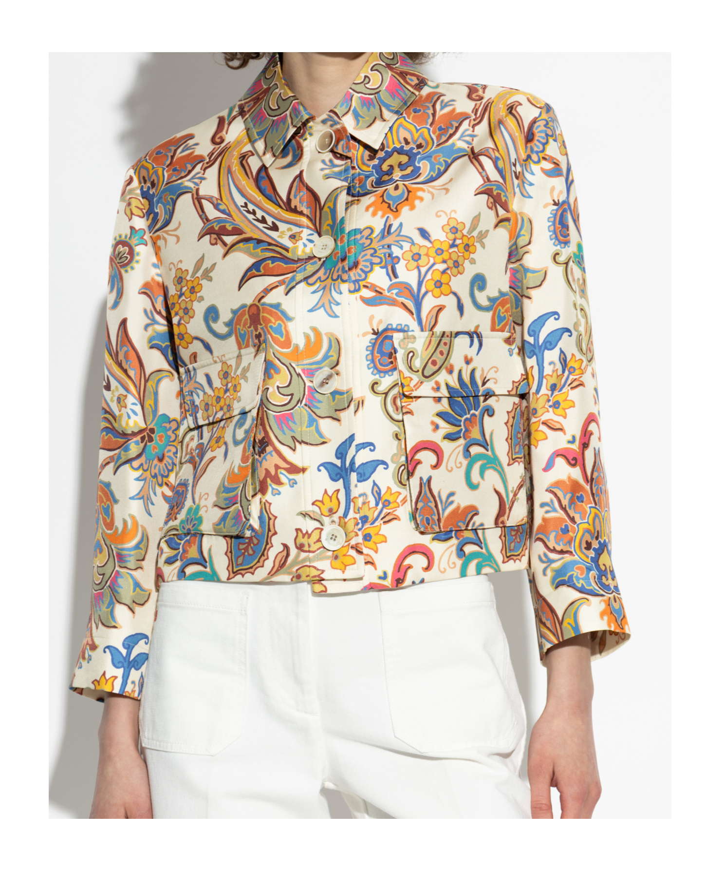 Etro Floral-print Cropped Jacket