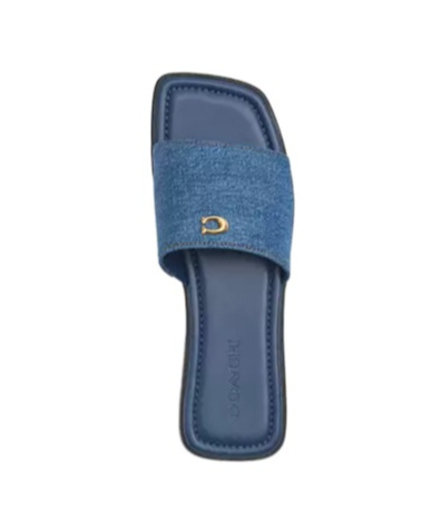 Shop Coach Florence Sandal In Dark Blue