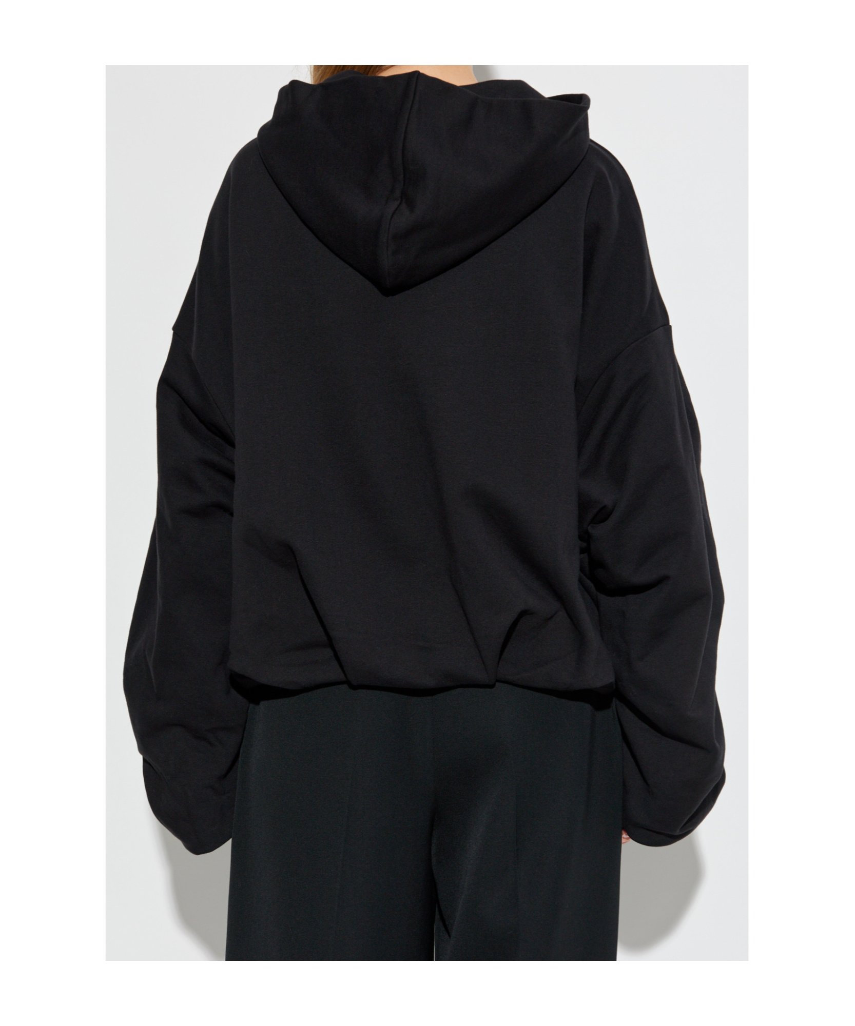 Dries Van Noten Oversized Draped Black Sweatshirt In Black
