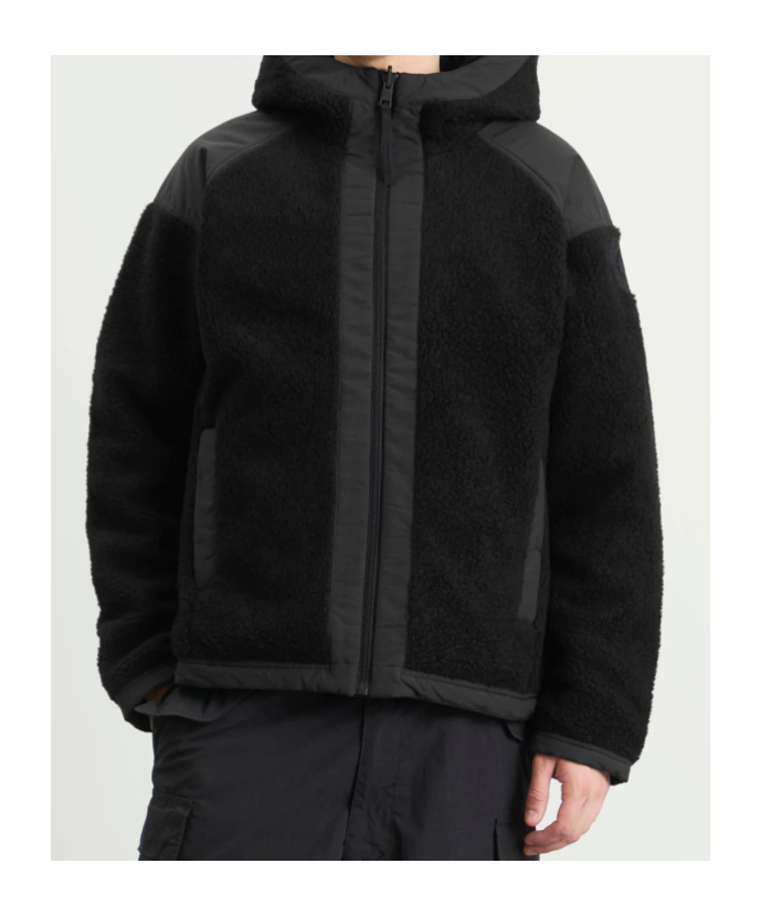 Canada Goose Alberni Reversible Ripstop And Wool-blend Fleece Hooded Jacket In Black