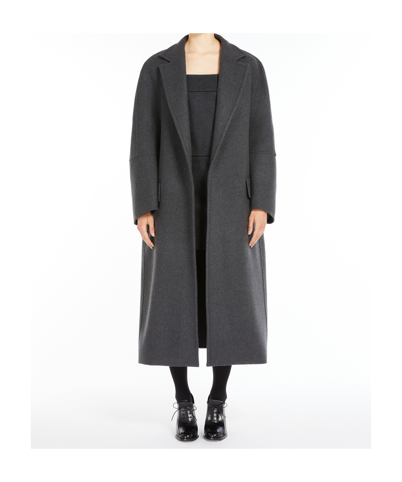 Max Mara Virgin Wool-blend Coat In Black