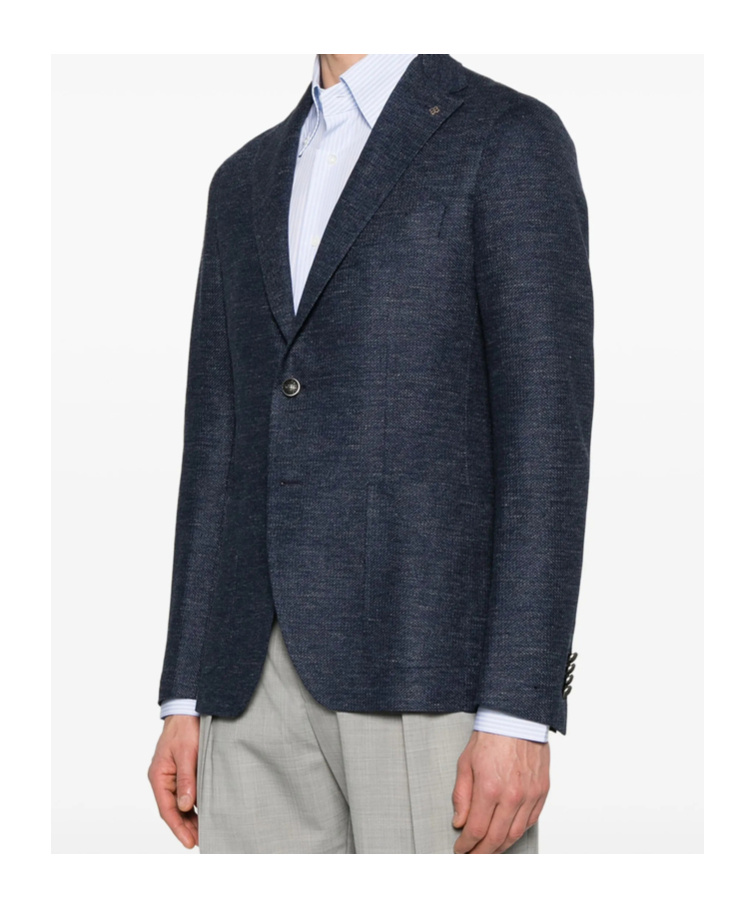 Shop Tagliatore Long Sleeve Casual Jacket In Black