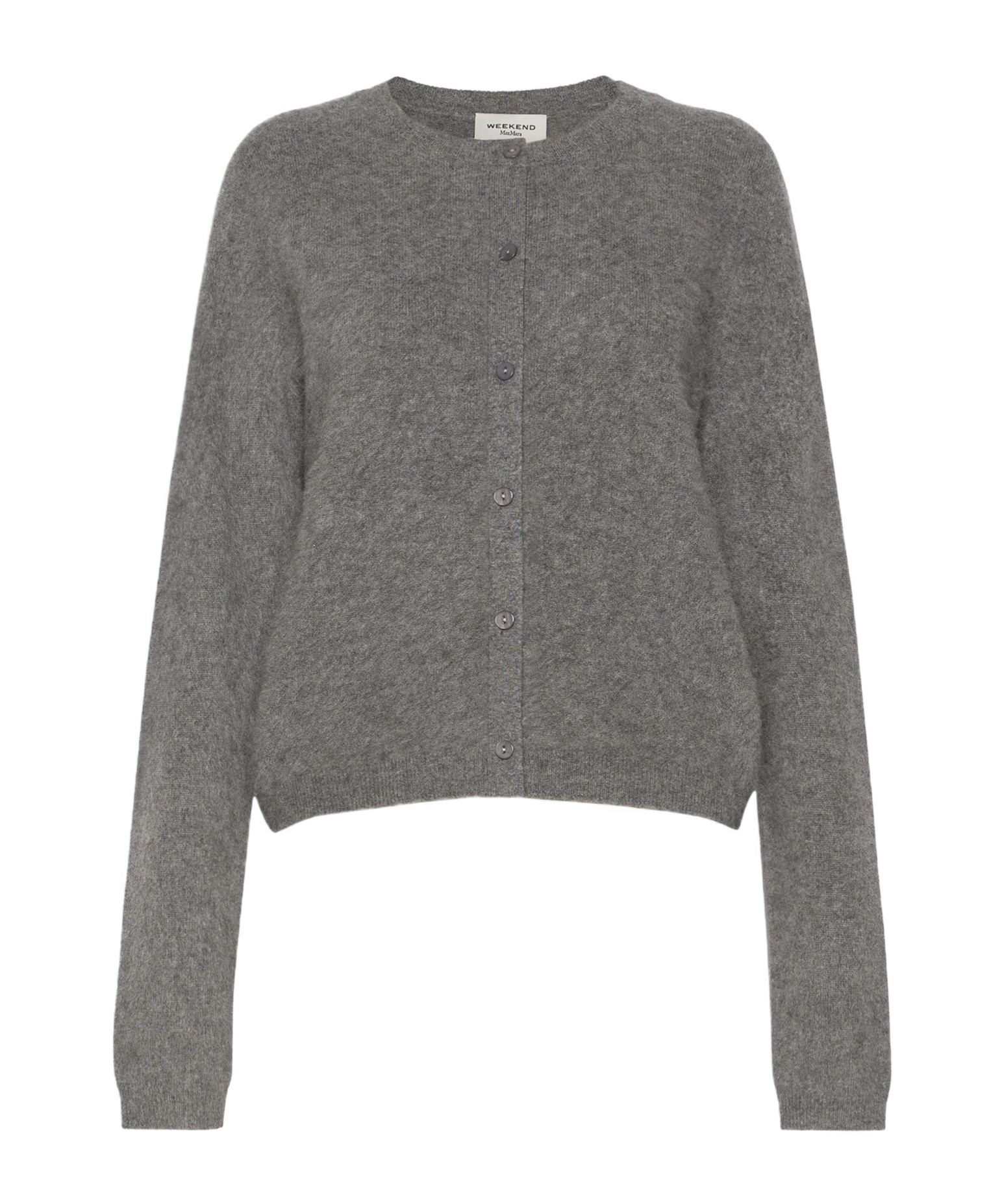 Weekend Max Mara Wool And Cashmere Yarn Cardigan In Gray