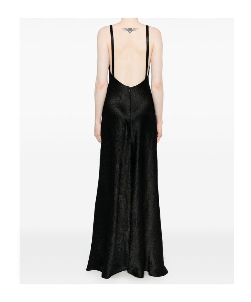 Alexander Mcqueen Silk Evening Dress Women In Black