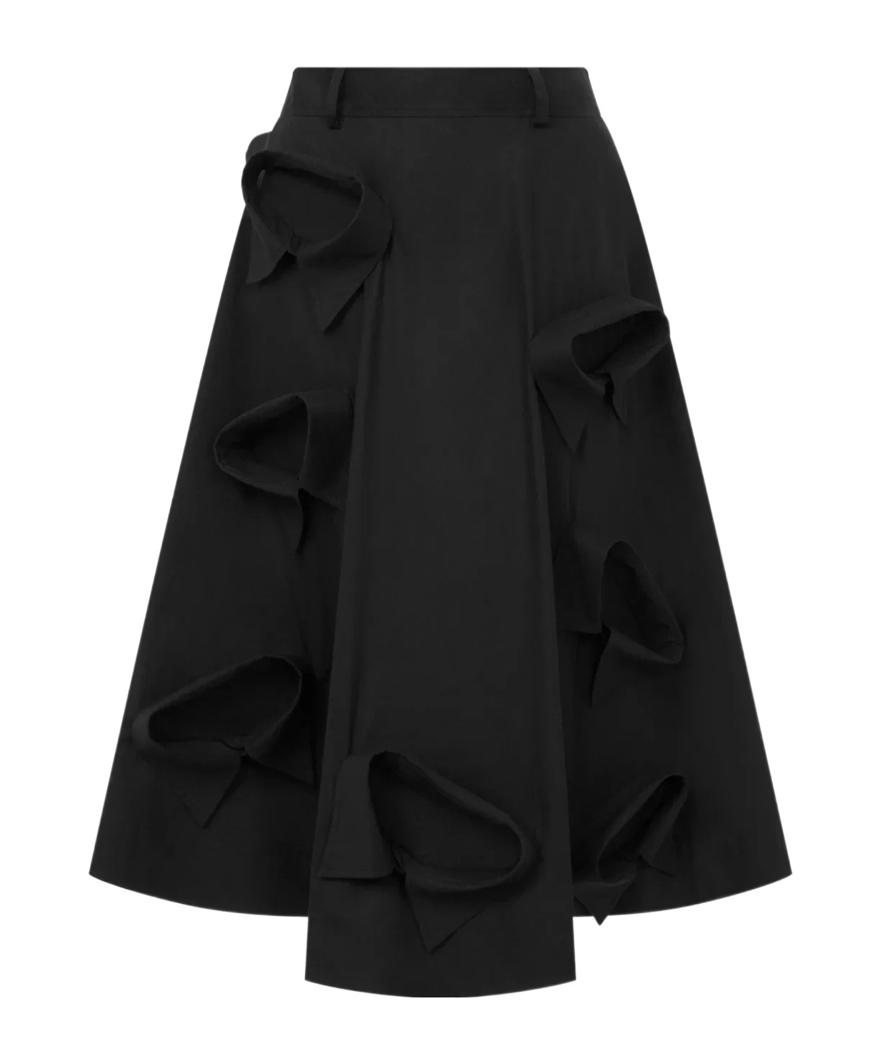 Moschino Stretch-cotton Poplin Midi Skirt In Black