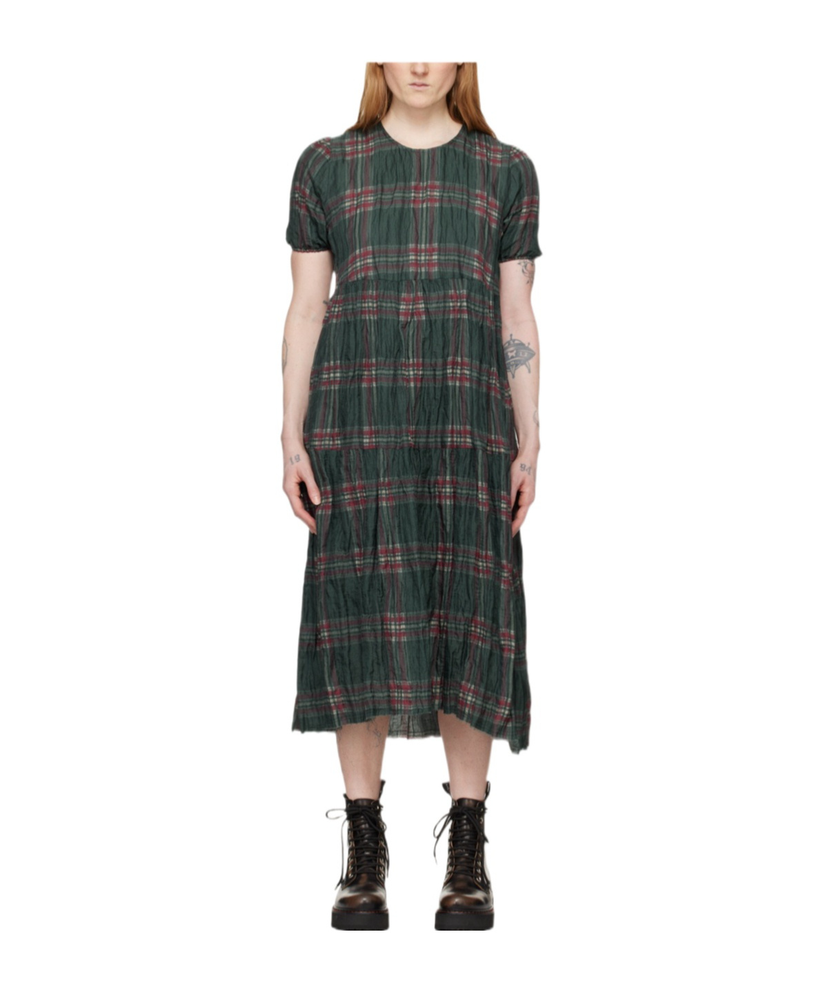 R13 Plaid Dress In Green