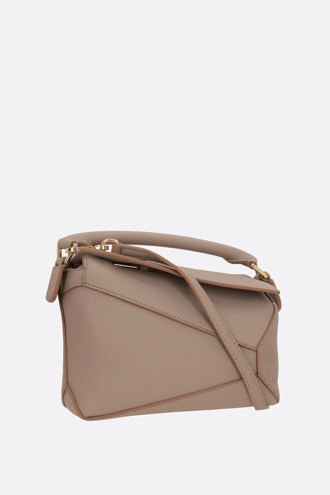 Shop Loewe Mini Puzzle Bag In Soft Grained Calfskin In Brown