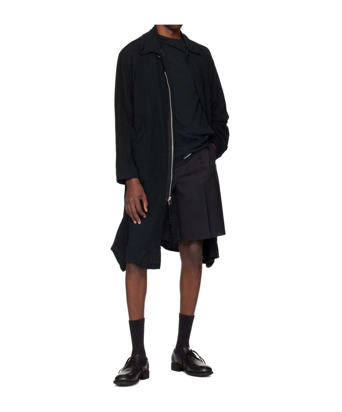 Undercover Asymmetrical Coat In Black