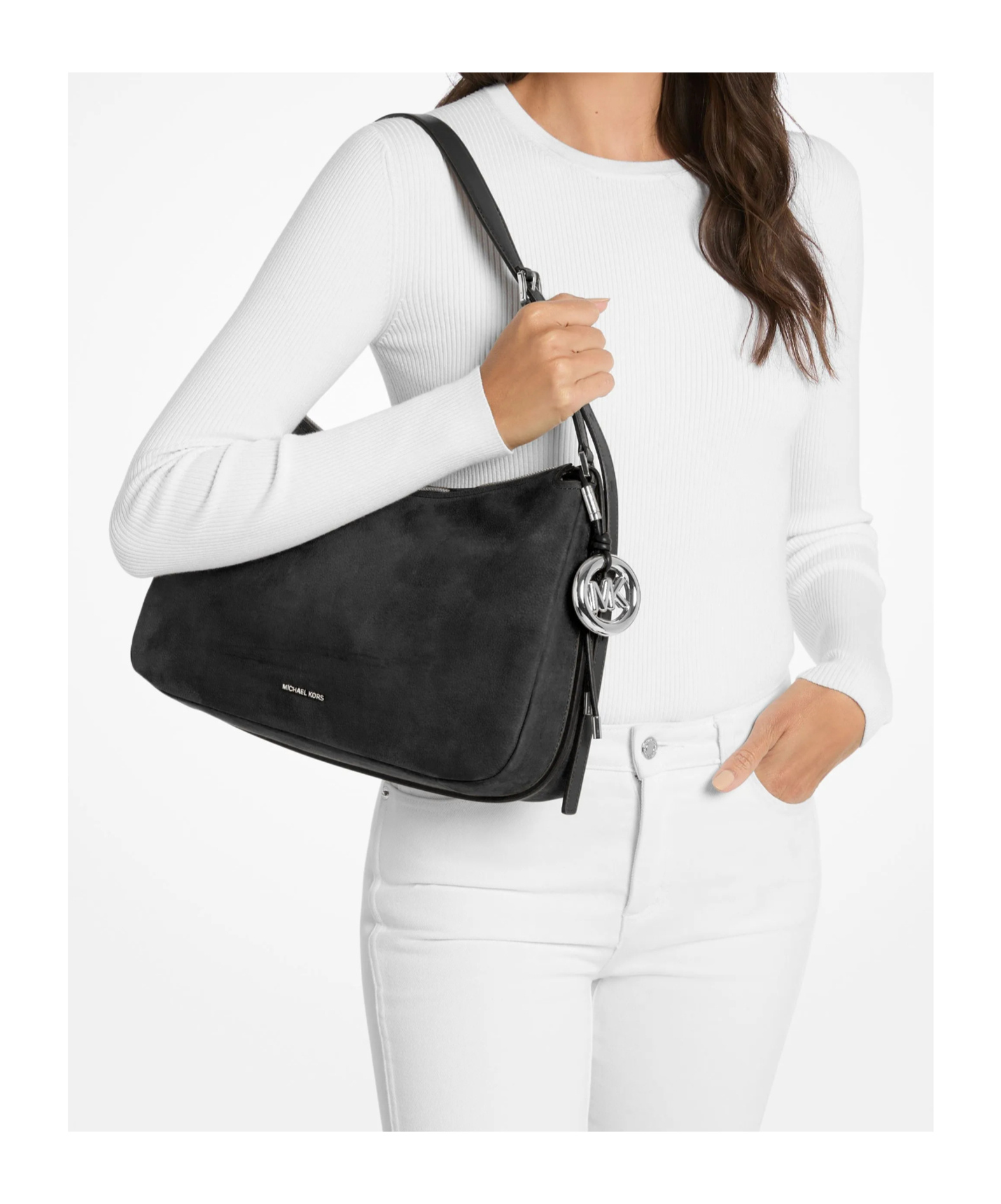 Michael Michael Kors Nolita Medium Shoulder Bag In Black