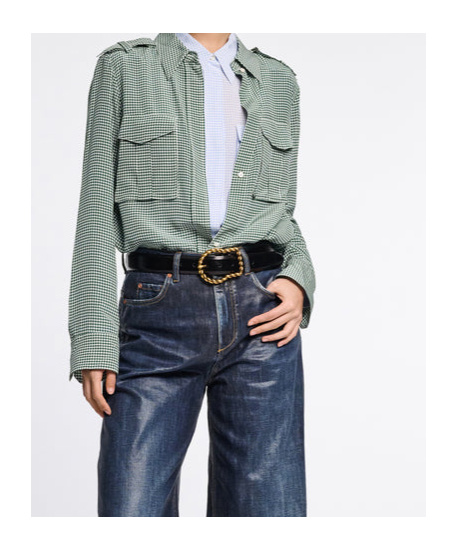 Dorothee Schumacher Calf Leather Belt With Twisted Signature Buckle In Black