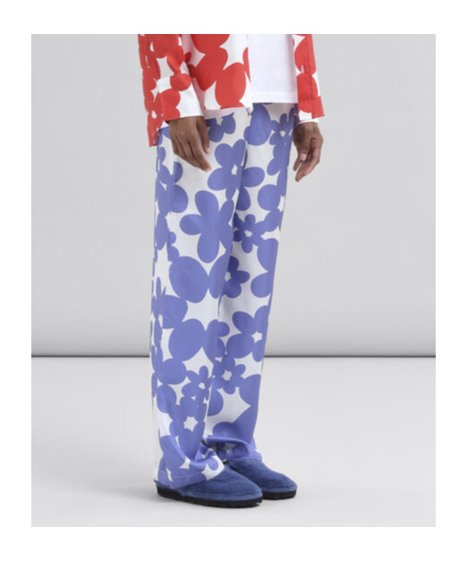 Marni Floral Trousers In Purple