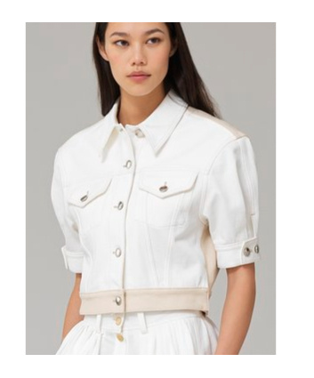 Chloé Flip Bag Short Casual Jacket In White