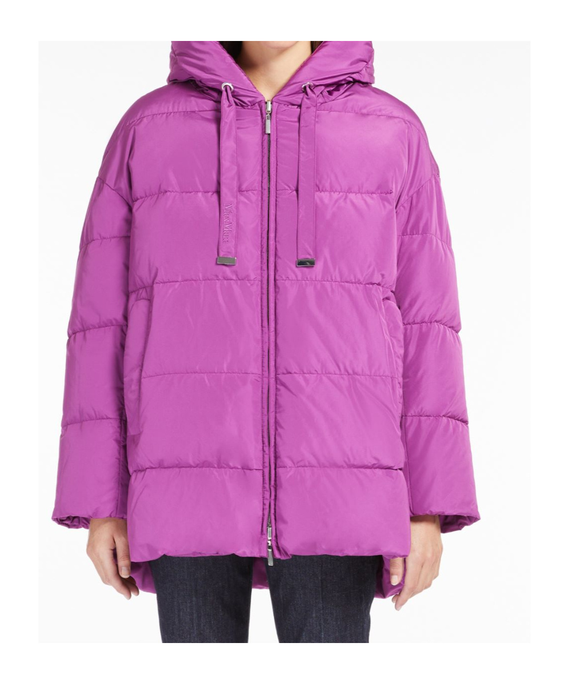 Max Mara Long-sleeved Double-sided Down Jacket In Pink