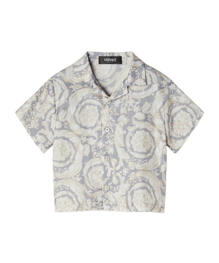 Versace Barocco Silk Shirt In White
