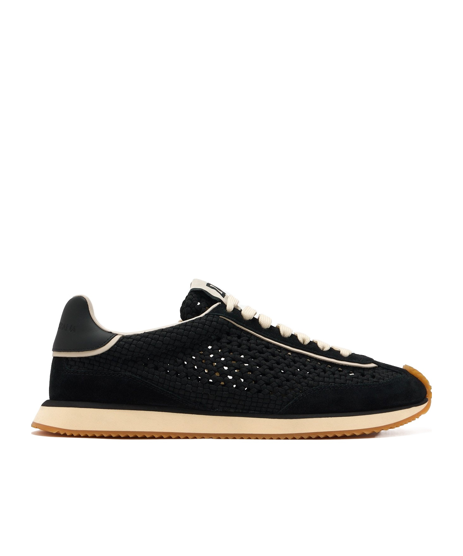 Dolce & Gabbana Dg Cushion Suede And Leather-trimmed Crocheted Sneakers In Black