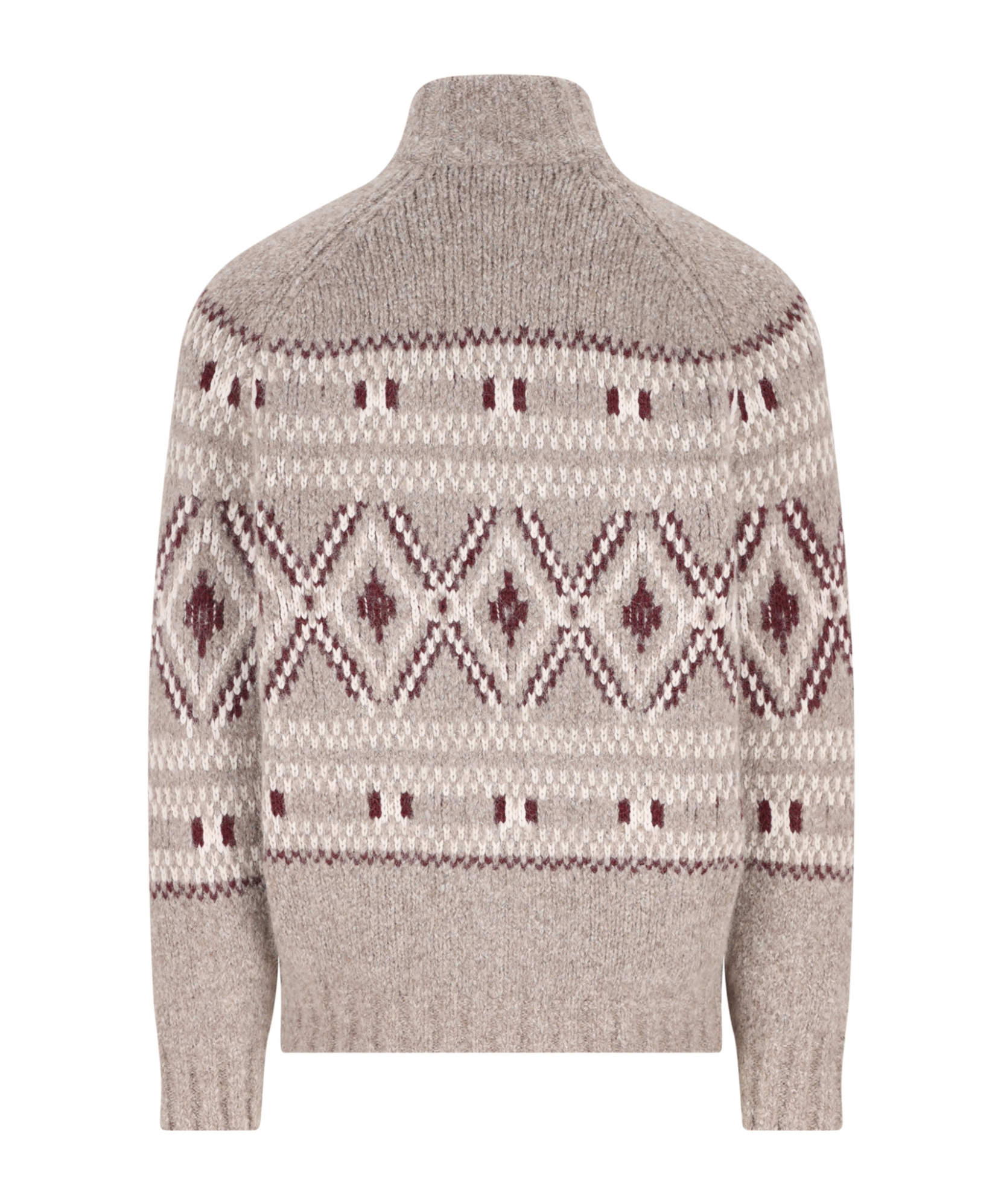 Brunello Cucinelli High-neck Patterned Cardigan In Neutral
