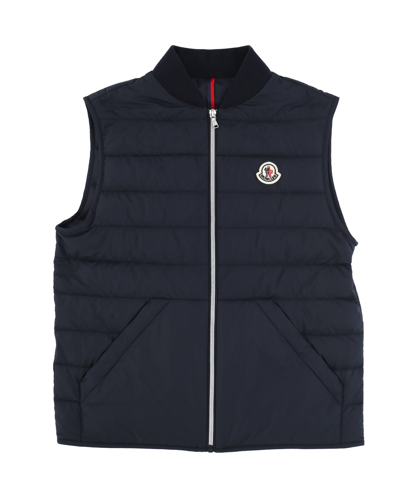 Moncler Zippered Down Vest In Blue