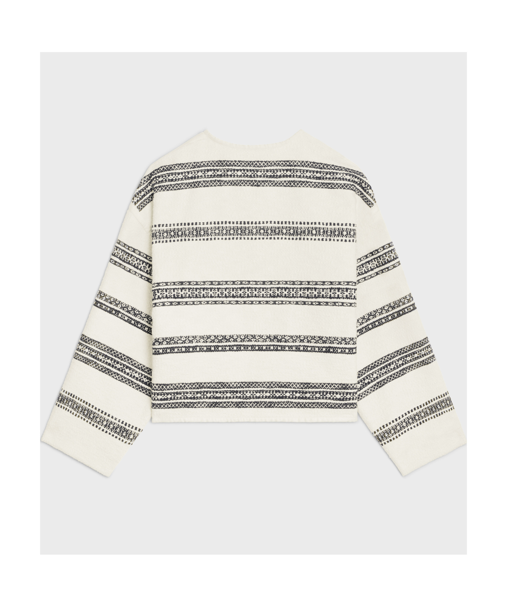 Celine Striped Tweed Cardigan In White