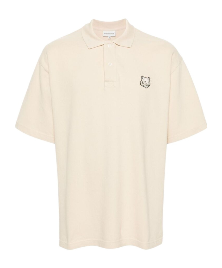 Shop Maison Kitsuné Logo Short-sleeved Polo Shirt In White