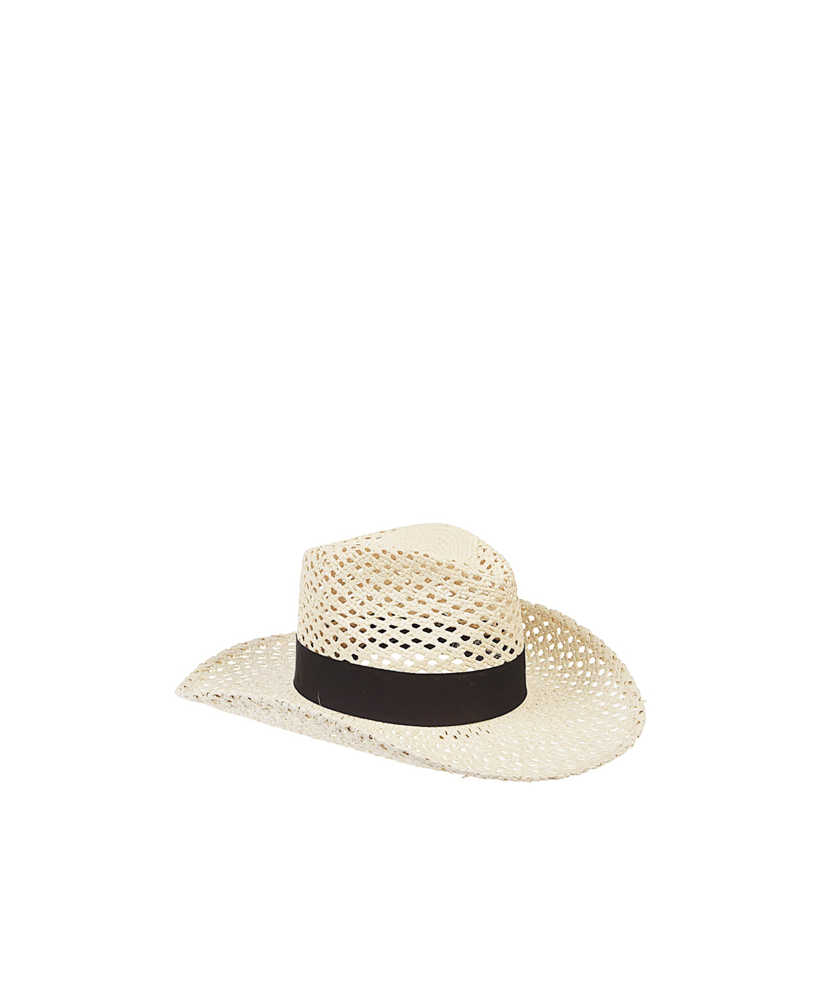 Borsalino Wide Brim Straw Hat With Woven Texture