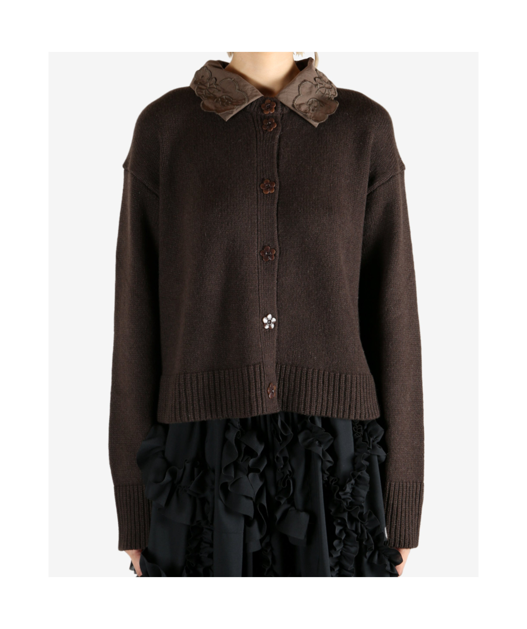 Cecilie Bahnsen Long-sleeved Sweater In Brown